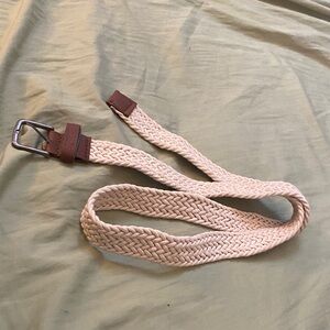 Braided Cream and Brown Women's Belt